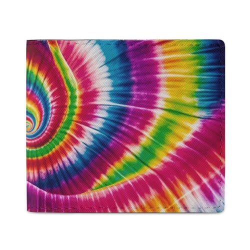 LDTVSFZQ Batikfärbung ist bunt, vollständig bedruckt, doppelt gefaltete Kreditkarten-Geldbörse, Kleingeldbörse, Kartenetui, Geldorganizer, Geldbörse, Bargeld, Geldbörse mit glattem Reißverschluss für von LDTVSFZQ