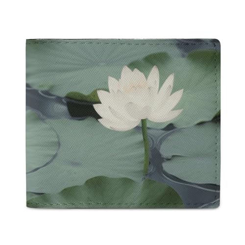LDTVSFZQ Black Lily Pads Full Print Wallet, Double Fold Credit Card Wallet Change Wallet Card Case Money Organizer Wallet Cash Wallet with Smooth Zipper for Women Ladies Women, Style, One Size, Stil von LDTVSFZQ