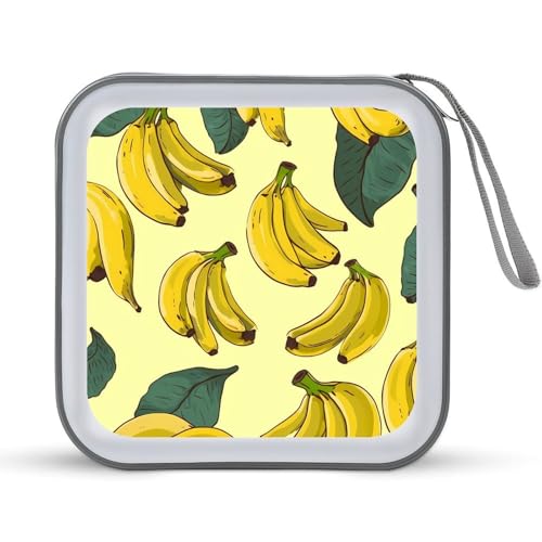 LDTVSFZQ CD-Hülle mit Bananen-Druck, DVD-Hüllen, Brieftasche, Hartplastik, DVD-Disc-Hüllen zur Aufbewahrung von DVDs, für Auto, Zuhause, Büro, Reisen, Stil:, Einheitsgröße von LDTVSFZQ
