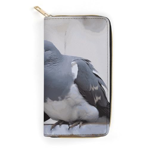 LDTVSFZQ Doves Slim Thin Credit Card Wallet, PU Leather Bifold Cash Wallet, Zipper Coin Pocket ID Window Wallet Storage Bag Wallet Coin Purse Pouch Change Holder Small with Zipper for Men And Women von LDTVSFZQ