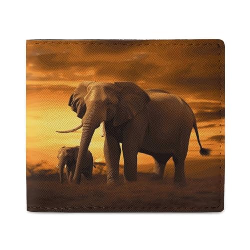 LDTVSFZQ Elephant Full Print Wallet, Double Fold Credit Card Wallet Change Wallet Card Case Money Organizer Wallet Cash Wallet with Smooth Zipper for Women Ladies Women, Style, One Size, Stil:, One von LDTVSFZQ