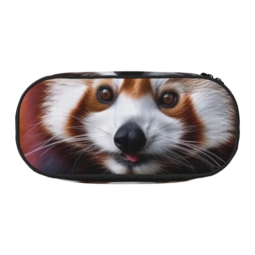 LDTVSFZQ Federmäppchen, Panda, Rot, große Kapazität, niedliches Federmäppchen mit doppeltem Reißverschluss, tragbar, Make-up-Organizer, für Damen und Herren, Schwarz, Einheitsgröße, schwarz, Talla von LDTVSFZQ