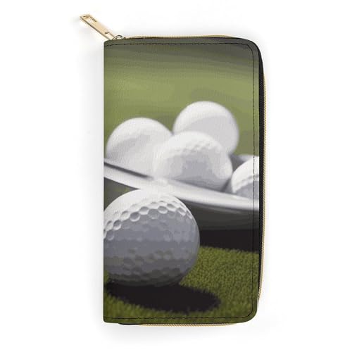 LDTVSFZQ Golf Slim Thin Credit Card Wallet, PU Leather Bifold Cash Wallet, Zipper Coin Pocket ID Window Wallet Storage Bag Wallet Coin Purse Pouch Change Holder Small with Zipper for Men And Women von LDTVSFZQ