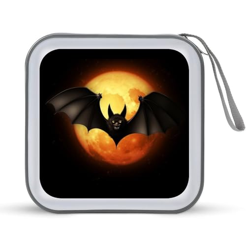 LDTVSFZQ Halloween-Hülle mit Fledermaus-Motiv, DVD-Hüllen, Brieftasche, Hartplastik, DVD-Disc-Hüllen zur Aufbewahrung von DVDs, für Auto, Zuhause, Büro, Reisen, Stil:, Einheitsgröße von LDTVSFZQ