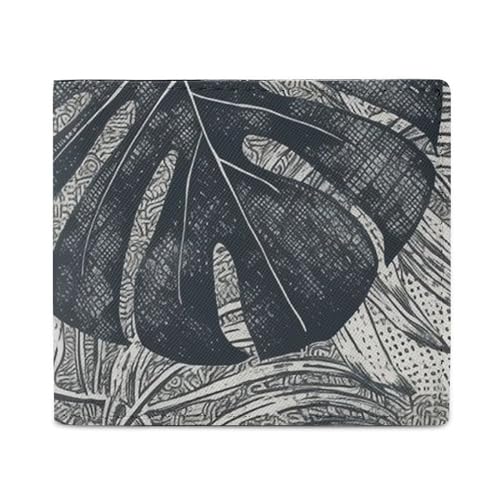 LDTVSFZQ Monstera Leaves Full Print Wallet, Double Fold Credit Card Wallet Change Wallet Card Case Money Organizer Wallet Cash Wallet with Smooth Zipper for Women Ladies Women, Stil, Einheitsgröße von LDTVSFZQ