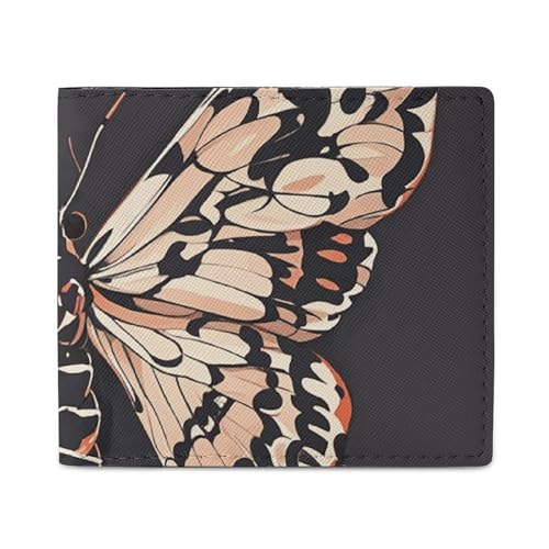 LDTVSFZQ Moth Gothic Full Print Wallet, Double Fold Credit Card Wallet Change Wallet Card Case Money Organizer Wallet Cash Wallet with Smooth Zipper for Women Ladies Women, Style, One Size, Stil:, One von LDTVSFZQ