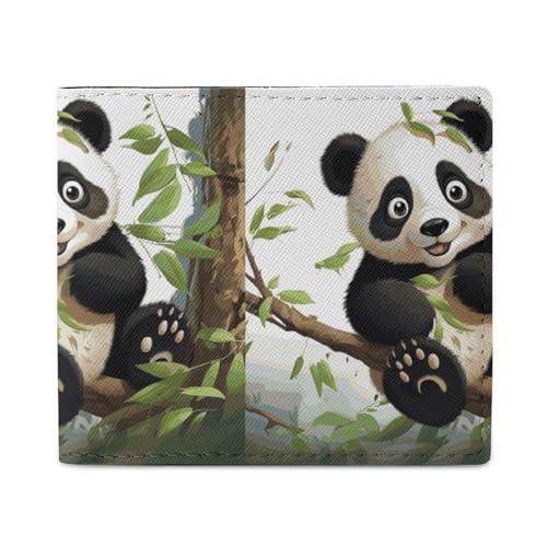 LDTVSFZQ Panda on the Tree Branch Full Print Wallet, Double Fold Credit Card Wallet Change Wallet Card Case Money Organizer Wallet Cash Wallet with Smooth Zipper for Women Ladies Women, Style, One von LDTVSFZQ