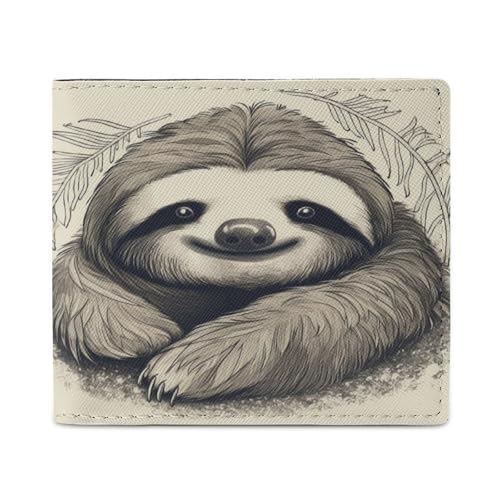 LDTVSFZQ Sloth My Spirit Allover-Print-Brieftasche, Doppelfalt-Kreditkarten-Brieftasche, Geld-Organizer, Bargeldbörse mit Reißverschluss, Stil, Talla única von LDTVSFZQ