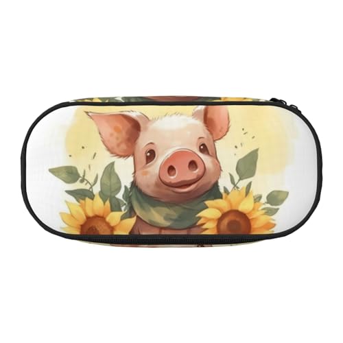 LDTVSFZQ Smiling Pencil Case Large Capacity Cute Pencil Pouch Bag With Double Zipper Portable Pen Holder Box Organizer Makeup Bag For Women Men, Schwarz , Einheitsgröße von LDTVSFZQ