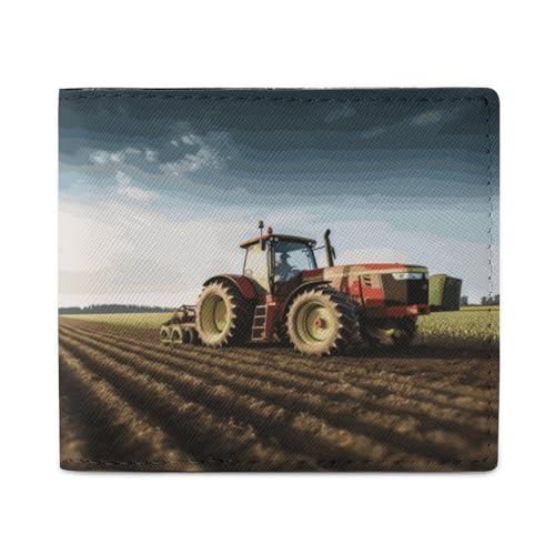 LDTVSFZQ Tractor Farm Full Print Wallet, Double Fold Credit Card Wallet Change Wallet Card Case Money Organizer Wallet Cash Wallet with Smooth Zipper for Women Ladies Women, Style, One Size, Stil von LDTVSFZQ