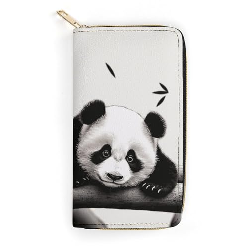 Pandas Slim Thin Credit Card Wallet, PU Leather Bifold Cash Wallet, Zipper Coin Pocket ID Window Wallet Storage Bag Wallet Coin Purse Pouch Change Holder Small with Zipper for Men And Women, style von LDTVSFZQ