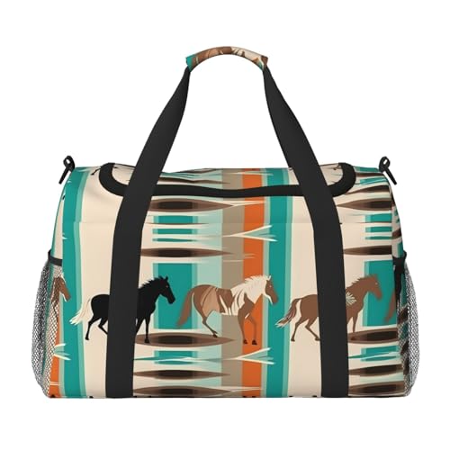 Reisetasche, leicht, wasserdicht, faltbar, Wochenende, Übernachtung, mit Pferdestreifenmuster, Sporttasche, für Damen und Herren, Schwarz, Einheitsgröße, schwarz, Talla única Reisetasche, leicht, wasserdicht, faltbar, Wochenende, Übernachtung, mit Pferdestreifenmuster, Sporttasche, für Damen und Herren, Schwarz, Einheitsgröße, schwarz, Talla única von LDTVSFZQ