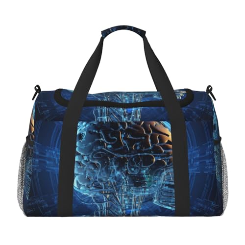 Reisetasche, leicht, wasserdicht, faltbar, Wochenendtasche, künstliche Intelligenz, Sporttasche, für Damen und Herren, Schwarz, Einheitsgröße, schwarz, Talla única Reisetasche, leicht, wasserdicht, faltbar, Wochenendtasche, künstliche Intelligenz, Sporttasche, für Damen und Herren, Schwarz, Einheitsgröße, schwarz, Talla única von LDTVSFZQ