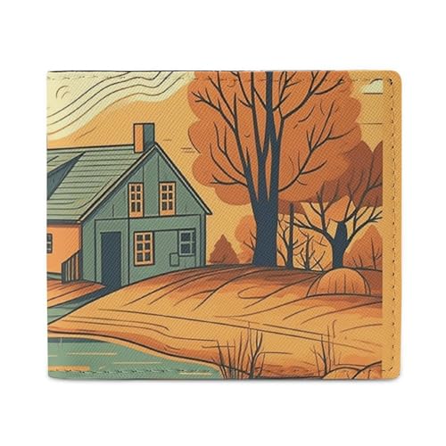River in Front of House Full Print Wallet, Double Fold Credit Card Wallet Change Wallet Card Case Money Organizer Wallet Cash Wallet with Smooth Zipper for Women Ladies Women, Style, One Size, Stil von LDTVSFZQ