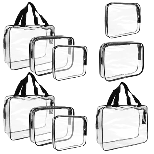 LDXDRU 9 Stück Aufbewahrung für Spielzeug, Kosmetiktasche Transparent, Make up Tasche, Kulturbeutel Durchsichtig, Flüssigkeiten Beutel Handgepäck, Aufbewahrung für Lego, Kosmetik von LDXDRU