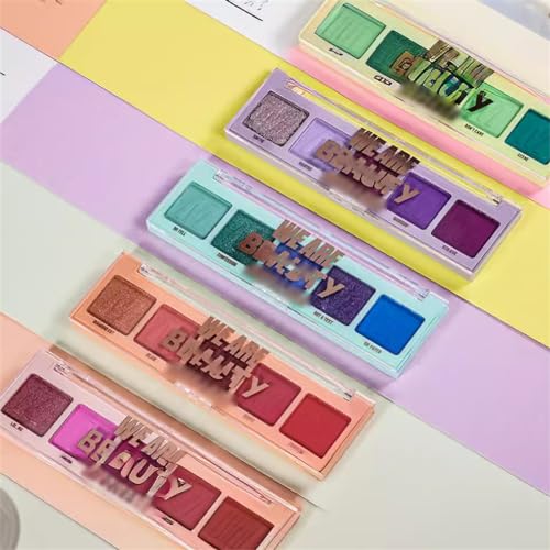 LDadgf 5-Farben-Lidschattenplatte, lila, perlmuttartiges, nicht verblassendes Make-up, 5 g Lidschatten Glitzer Pigment (B, One Size) von LDadgf