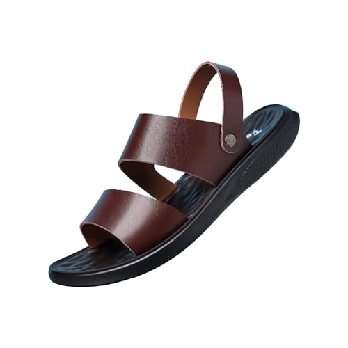 LDadgf Herren Sandalen Sport Sommer Strand Hausschuhe Schieben Outdoor Remote Hausschuhe Sandalen Elegante Schuhe Herren Schwarz 46 (Brown, 39) von LDadgf