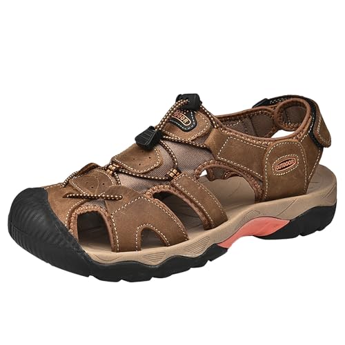 LDadgf Herren Sommer Outdoor Freizeit Stirnband Atmungsaktive Strandschuhe Sandalen Herren Sneaker Schuhe (Brown, 38) von LDadgf