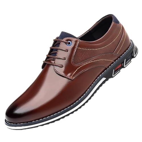 LDadgf Herrenschuhe, atmungsaktiv, orthopädische Businessschuhe, lässige Wanderschuhe Schuhe Herren Classic (Brown, 41) von LDadgf