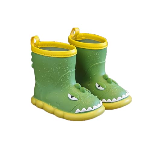 LDadgf Kinder süße Dinosaurier weiche Sohle Regenstiefel Baby Wasserstiefel Junge Winter Schuhe 41 (Green, 32 Big Kids) von LDadgf