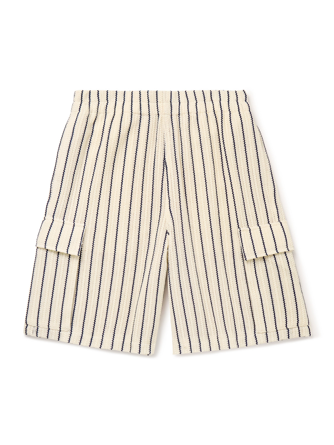 LE 17 SEPTEMBRE - Wide-Leg Striped Crocheted Cotton Cargo Shorts - Men - Neutrals - IT 50 von LE 17 SEPTEMBRE