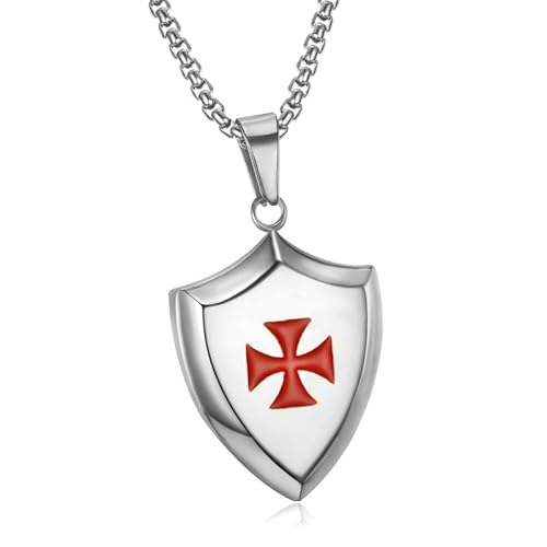 LE BAGACIER - Pendentif Collier Homme Templier Blason Bouclier Croix Pattée Rouge Acier Argenté Ordre du Temple LE BAGACIER - Pendentif Collier Homme Templier Blason Bouclier Croix Pattée Rouge Acier Argenté Ordre du Temple von LE BAGACIER