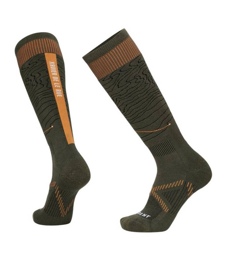 LÉ BENT Skisocken Xavier De Le Rue Pro Series Light Snow khakigrün/orange - 1 Paar von LÉ BENT