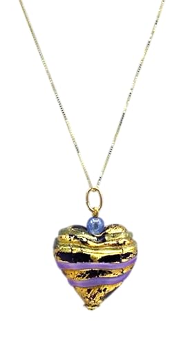 Herz-Anhänger aus Muranoglas, antikes Muranoglas, komplett mit Silberkette, Medio, Glas, Glas Herz-Anhänger aus Muranoglas, antikes Muranoglas, komplett mit Silberkette, Medio, Glas, Glas von LE GEMME DI VENEZIA