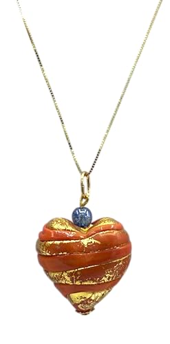 Herz-Anhänger aus Muranoglas, antikes Muranoglas, komplett mit Silberkette, Medio, Glas, Glas Herz-Anhänger aus Muranoglas, antikes Muranoglas, komplett mit Silberkette, Medio, Glas, Glas von LE GEMME DI VENEZIA