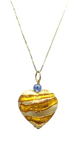 Herz-Anhänger aus Muranoglas, antikes Muranoglas, komplett mit Silberkette, Medio, Glas, Glas Herz-Anhänger aus Muranoglas, antikes Muranoglas, komplett mit Silberkette, Medio, Glas, Glas von LE GEMME DI VENEZIA