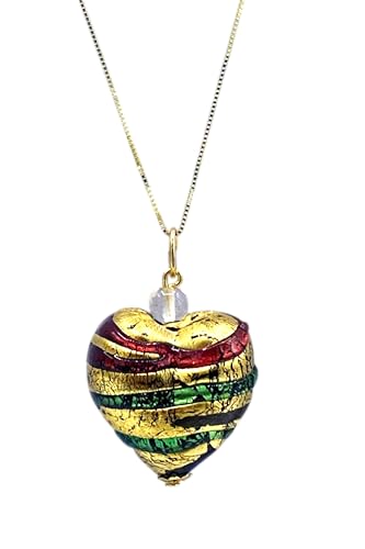 Herz-Anhänger aus Muranoglas, antikes Muranoglas, komplett mit Silberkette Herz-Anhänger aus Muranoglas, antikes Muranoglas, komplett mit Silberkette von LE GEMME DI VENEZIA