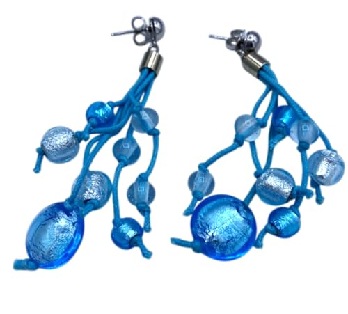 Ohrringe aus Muranoglas, Blau, mehrreihig mit Glasperlen Ohrringe aus Muranoglas, Blau, mehrreihig mit Glasperlen von LE GEMME DI VENEZIA