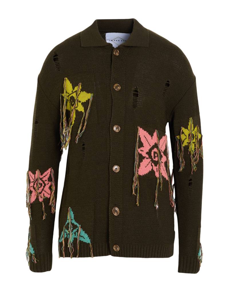 LE PAS SAGE Paris Strickjacke Herren Militärgrün von LE PAS SAGE Paris