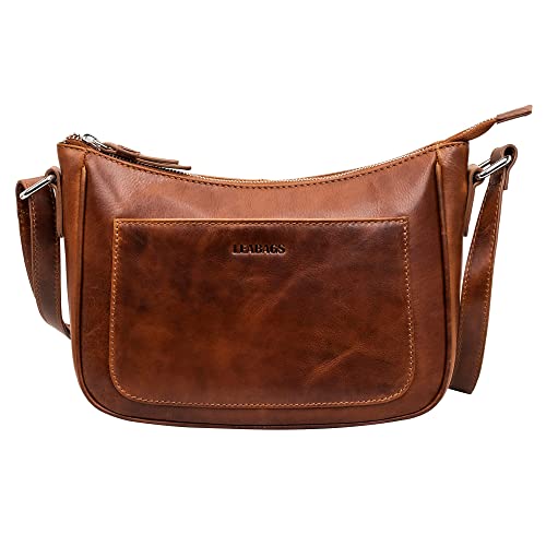 LEABAGS Kairo Umhängetasche I Echtes Leder I Handtasche für Damen I Schultertasche I 28x8x18 cm I Shopper Light Brick von LEABAGS