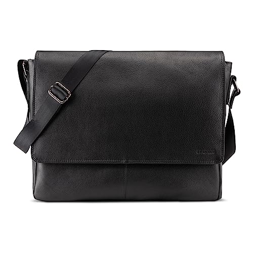 LEABAGS Messenger Bag, Acapulco Echtleder Aktentasche Herren & Damen, Leder Laptoptasche bis 15 Zoll, Umhängetasche mit Schultergurt 39 x 30 x 11 cm von LEABAGS