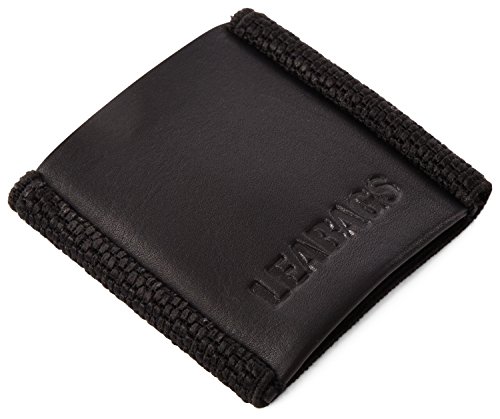 LEABAGS Leder Kartenetui Herren I Echtleder Kreditkartenhülle I Kartenhalter mit elastischen Gummiband I kleines Münzfach I 10 Kartenfächer I Männer Visitenkartenhülle I Nappa Schwarz von LEABAGS