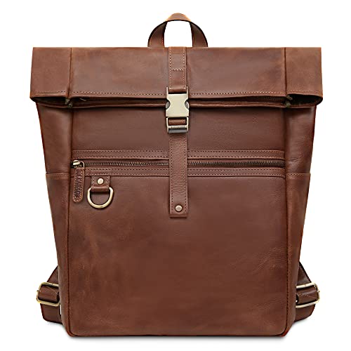 LEABAGS Leder Rucksack Damen & Herren I Echtleder Premium Daypack I Eleganter Backpack Frauen & Männer I Lederrucksack von LEABAGS