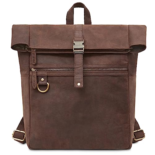 LEABAGS Leder Rucksack Damen & Herren I Echtleder Premium Daypack I Eleganter Backpack Frauen & Männer I Lederrucksack von LEABAGS