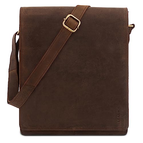 LEABAGS Leder Umhängetasche Herren & Damen I Messenger Bag mit Schultergurt I Schultertasche I Arbeitstasche I Tragetasche I Handtasche I Echtleder Tasche I Nature Dunkelbraun LEABAGS Leder Umhängetasche Herren & Damen I Messenger Bag mit Schultergurt I Schultertasche I Arbeitstasche I Tragetasche I Handtasche I Echtleder Tasche I Nature Dunkelbraun von LEABAGS