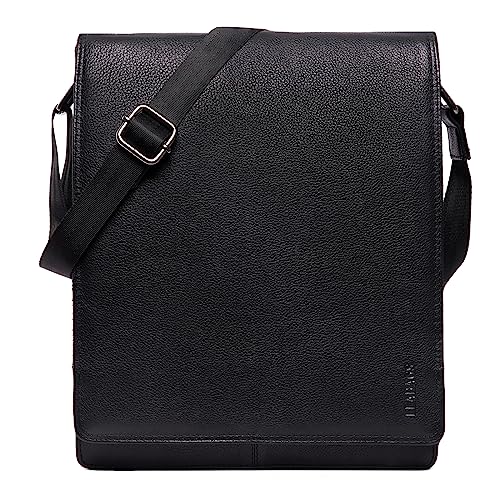 LEABAGS Leder Messenger Bag, London Vintage Herren Umhängetaschen, Echtleder Aktentasche Laptoptasche bis 13 Zoll, Umhängetasche mit Schultergurt Arbeitstasche Herren Lehrertasche 38 x 33 x 10cm von LEABAGS