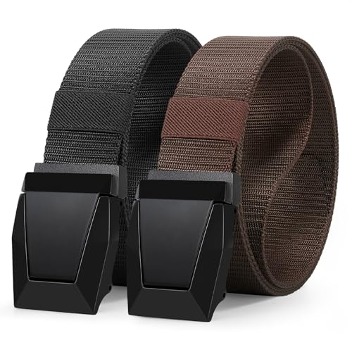 LEACOOLKEY 2 Stück Herrengürtel,taktischer Nylon Gürtel Arbeitsgürtel Militär Gurtbandgürtel Schnellverschluss Metallschnalle von LEACOOLKEY