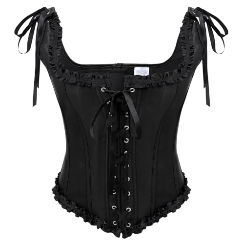 LEACOOLKEY Damen Klassische Corsage Korsett Top Vollbrust Body Shaper Bustier Corsette von LEACOOLKEY