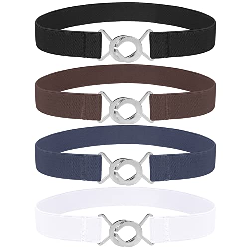 LEACOOLKEY Elastische Gürtel Schmal Damen Männer Stretchgürtel Skinny Taille Gürtel dünnen Gürtel für Kleid Jeans von LEACOOLKEY