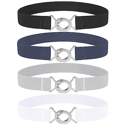 LEACOOLKEY Elastische Gürtel Schmal Damen Männer Stretchgürtel Skinny Taille Gürtel dünnen Gürtel für Kleid Jeans von LEACOOLKEY