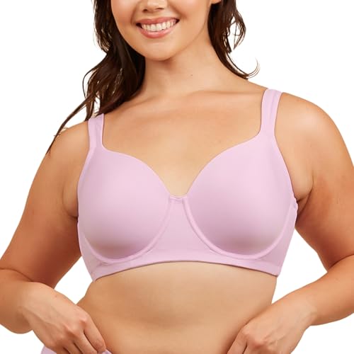 Leading Lady Brigitte Full Coverage Bügel-T-Shirt-BH – geformter, gepolsterter nahtloser BH Inklusive BHs in Übergröße für Damen, Orchideenstrauß, 125A von LEADING LADY
