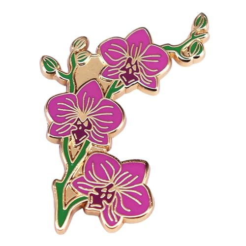 Elegante Orchideen-Brosche mit exquisiter Handwerkskunst, Blumen-Anstecknadel, Damenschmuck, Metallstruktur für Frauen, Metallabzeichen von LEADSDGE