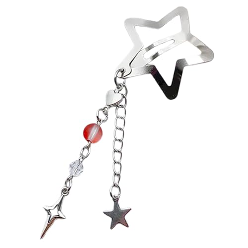 Haarspange in Sternform, Fransen, Herz, Perlen, elegante Metall-Haarspange, Schmuck, modische Haardekoration von LEADSDGE