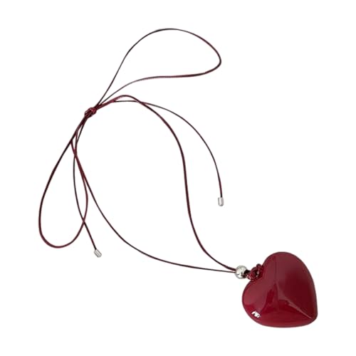 LEADSDGE Einfache, aber einzigartige Herz-Anhänger-Halskette, herzförmige Halskette, schlichtes elegantes Hals-Accessoire für Büro und Zuhause von LEADSDGE
