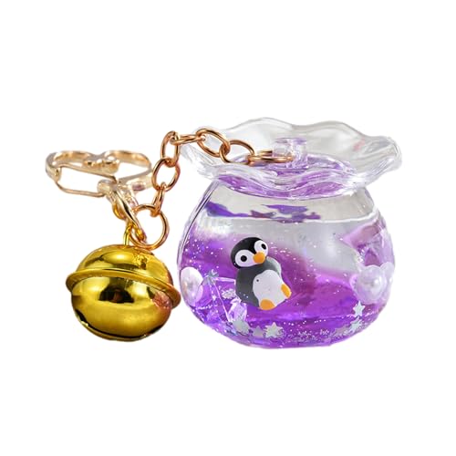 LEADSDGE Glitzernder Acryl-Schlüsselanhänger mit schwimmender Flasche und trendigem Unterwasserwelt-Thema, Schlüsselanhänger, Handy-Autozubehör von LEADSDGE