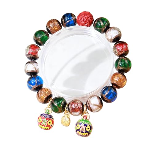 LEADSDGE Graue Glasperlen, mehrfarbig, chinesisch, Vintage, Gold, Schlucken, ethnische Gruppe, modisches Accessoire für Damen LEADSDGE Graue Glasperlen, mehrfarbig, chinesisch, Vintage, Gold, Schlucken, ethnische Gruppe, modisches Accessoire für Damen von LEADSDGE
